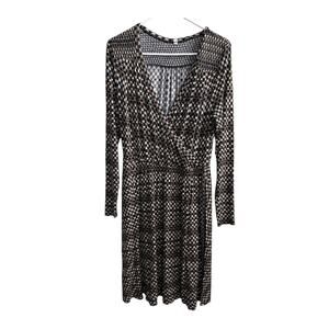 Plenty by Tracy Reese Faux Wrap Midi Length Long Sleeve Dress Women's Size M